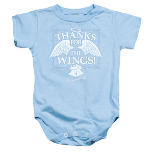 AN OFFCIALLY LICENSED ITS A WONDERFUL LIFE DEAR GEORGE BABY BODYSUIT LIGHT BLUE