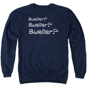 AN OFFCIALLY LICENSED FERRIS BUELLER BUELLER? ADULT UNISEX CREWNECK SWEATSHIRT NAVY