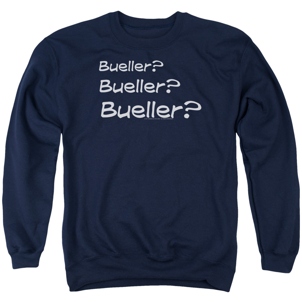 AN OFFCIALLY LICENSED FERRIS BUELLER BUELLER? ADULT UNISEX CREWNECK SWEATSHIRT NAVY