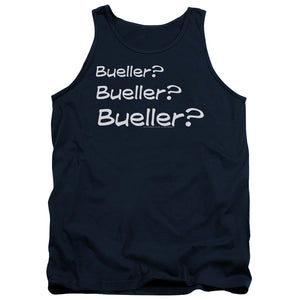 AN OFFCIALLY LICENSED FERRIS BUELLER BUELLER? ADULT UNISEX TANK TOP NAVY