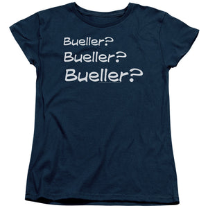 AN OFFCIALLY LICENSED FERRIS BUELLER BUELLER? WOMEN'S REGULAR FIT T-SHIRT NAVY