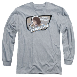 AN OFFCIALLY LICENSED FERRIS BUELLER GRACE MEN'S LONG SLEEVE T-SHIRT ATHLETIC HEATHER