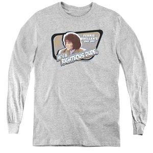 AN OFFCIALLY LICENSED FERRIS BUELLER GRACE YOUTH LONG SLEEVE T-SHIRT ATHLETIC HEATHER