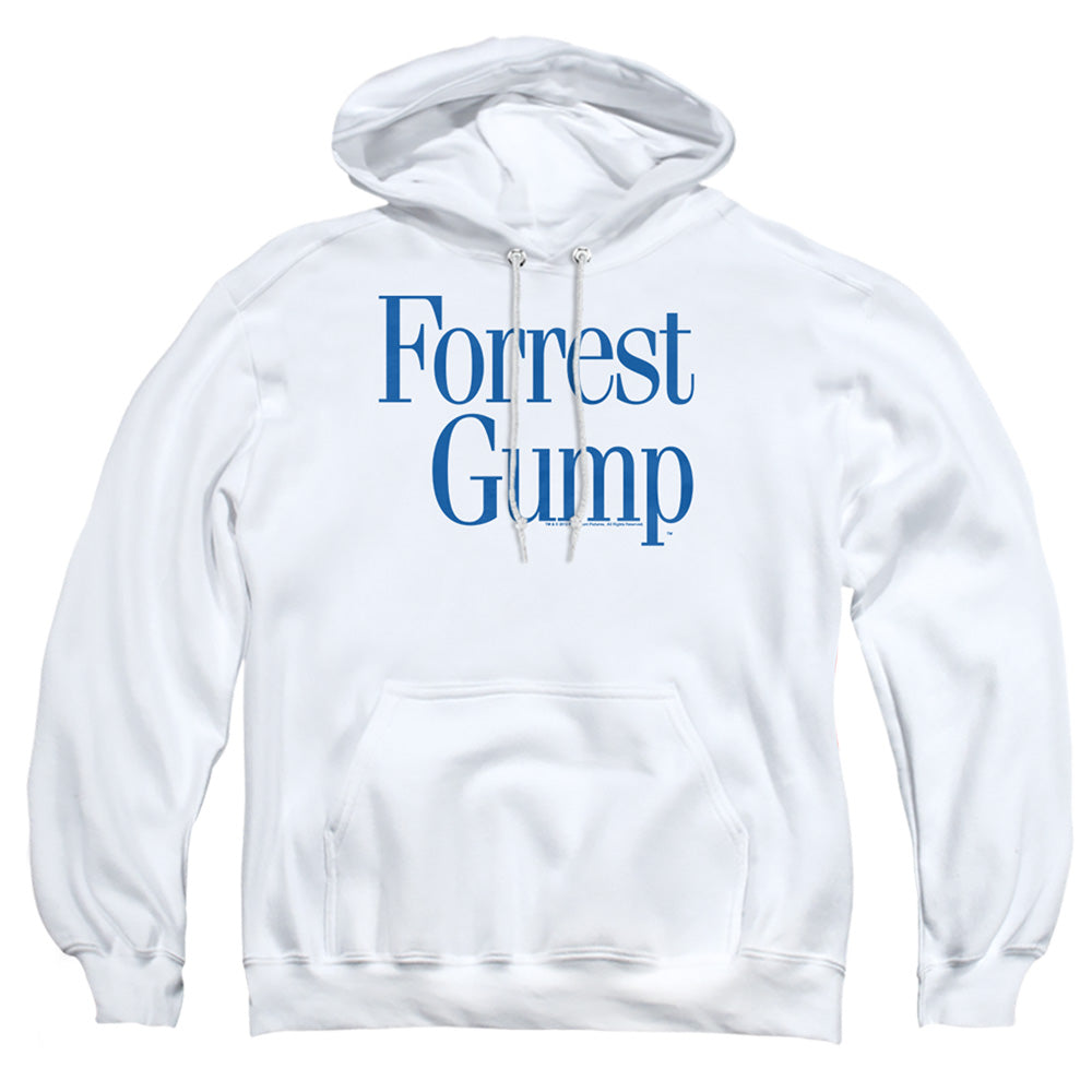AN OFFCIALLY LICENSED FORREST GUMP LOGO ADULT UNISEX PULLOVER HOODIE WHITE