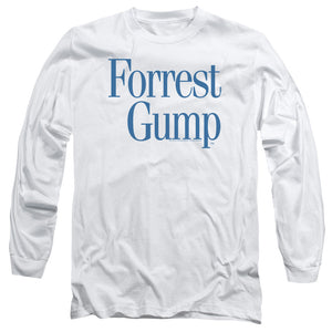 AN OFFCIALLY LICENSED FORREST GUMP LOGO MEN'S LONG SLEEVE T-SHIRT WHITE