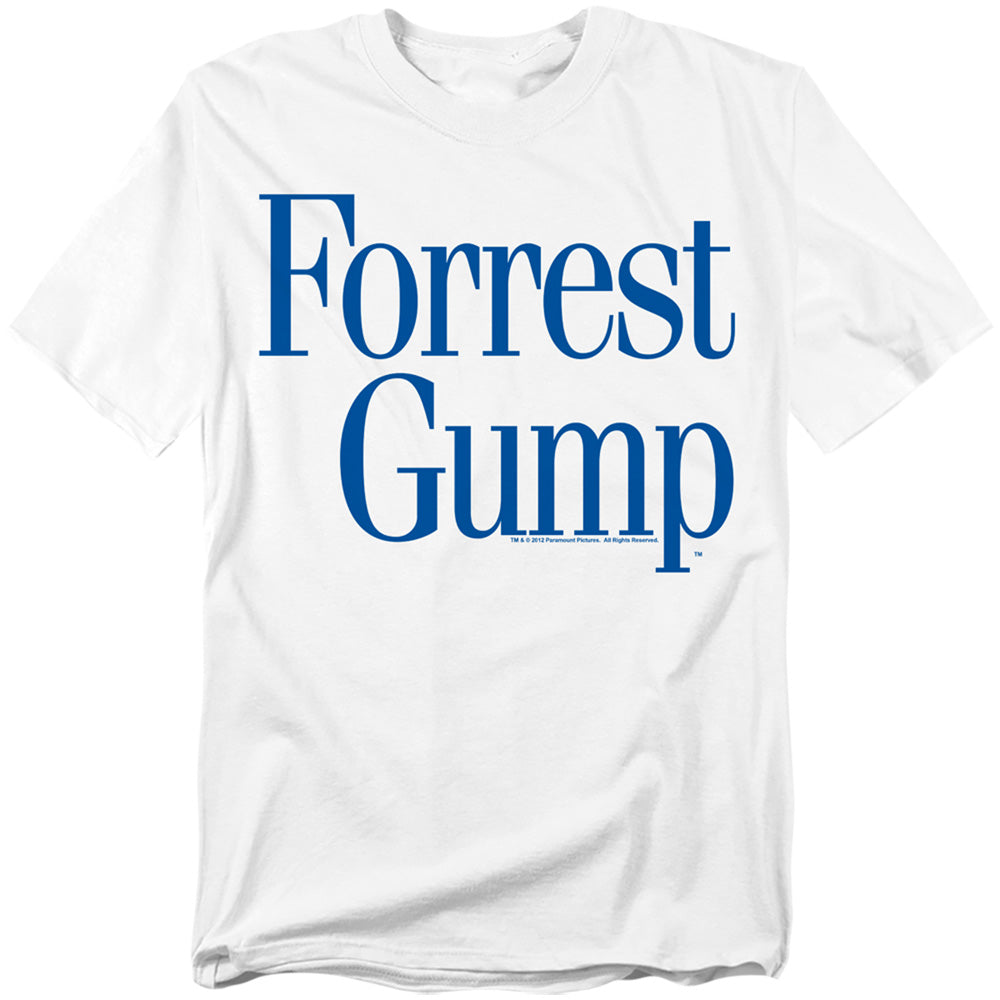 AN OFFCIALLY LICENSED FORREST GUMP LOGO MEN'S REGULAR FIT T-SHIRT WHITE