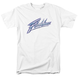AN OFFCIALLY LICENSED FLASHDANCE LOGO MEN'S REGULAR FIT T-SHIRT WHITE