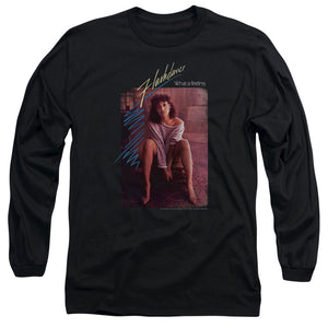 AN OFFCIALLY LICENSED FLASHDANCE TITLE MEN'S LONG SLEEVE T-SHIRT BLACK