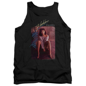 AN OFFCIALLY LICENSED FLASHDANCE TITLE ADULT UNISEX TANK TOP BLACK