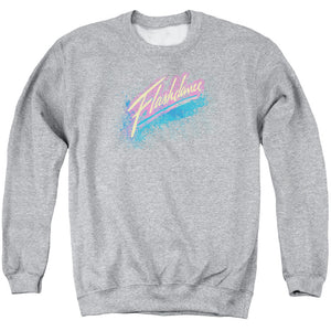 AN OFFCIALLY LICENSED FLASHDANCE SPRAY LOGO ADULT UNISEX CREWNECK SWEATSHIRT ATHLETIC HEATHER