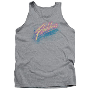 AN OFFCIALLY LICENSED FLASHDANCE SPRAY LOGO ADULT UNISEX TANK TOP ATHLETIC HEATHER