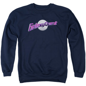 AN OFFCIALLY LICENSED GALAXY QUEST LOGO ADULT UNISEX CREWNECK SWEATSHIRT NAVY
