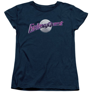 AN OFFCIALLY LICENSED GALAXY QUEST LOGO WOMEN'S REGULAR FIT T-SHIRT NAVY