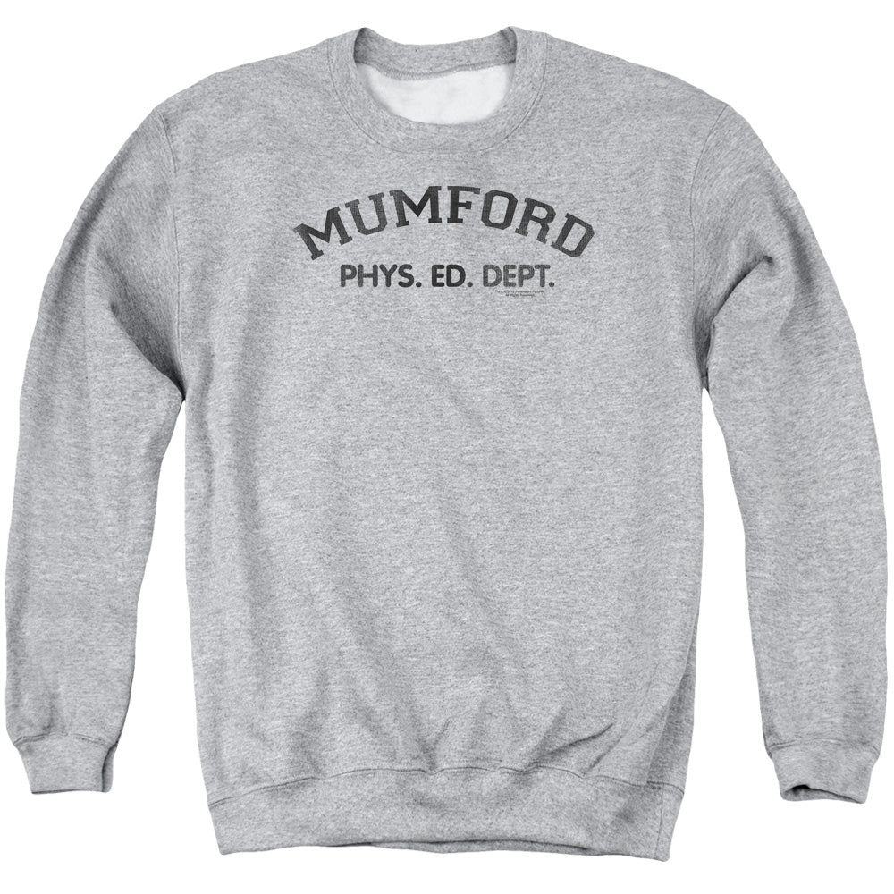 AN OFFCIALLY LICENSED BEVERLY HILLS COP MUMFORD ADULT UNISEX CREWNECK SWEATSHIRT ATHLETIC HEATHER