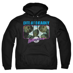 AN OFFCIALLY LICENSED GALAXY QUEST CUTE BUT DEADLY ADULT UNISEX PULLOVER HOODIE BLACK