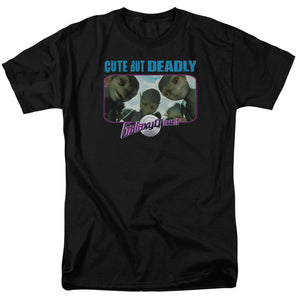 AN OFFCIALLY LICENSED GALAXY QUEST CUTE BUT DEADLY MEN'S REGULAR FIT T-SHIRT BLACK