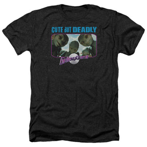 AN OFFCIALLY LICENSED GALAXY QUEST CUTE BUT DEADLY MEN'S HEATHER T-SHIRT CHARCOAL