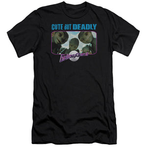 AN OFFCIALLY LICENSED GALAXY QUEST CUTE BUT DEADLY MEN'S PREMIUM SLIM FIT T-SHIRT BLACK
