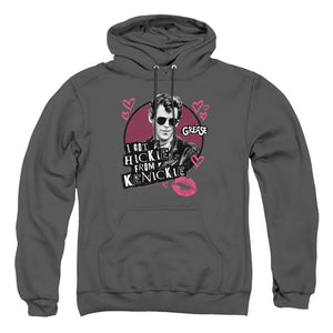 AN OFFCIALLY LICENSED GREASE KENICKIE ADULT UNISEX PULLOVER HOODIE CHARCOAL