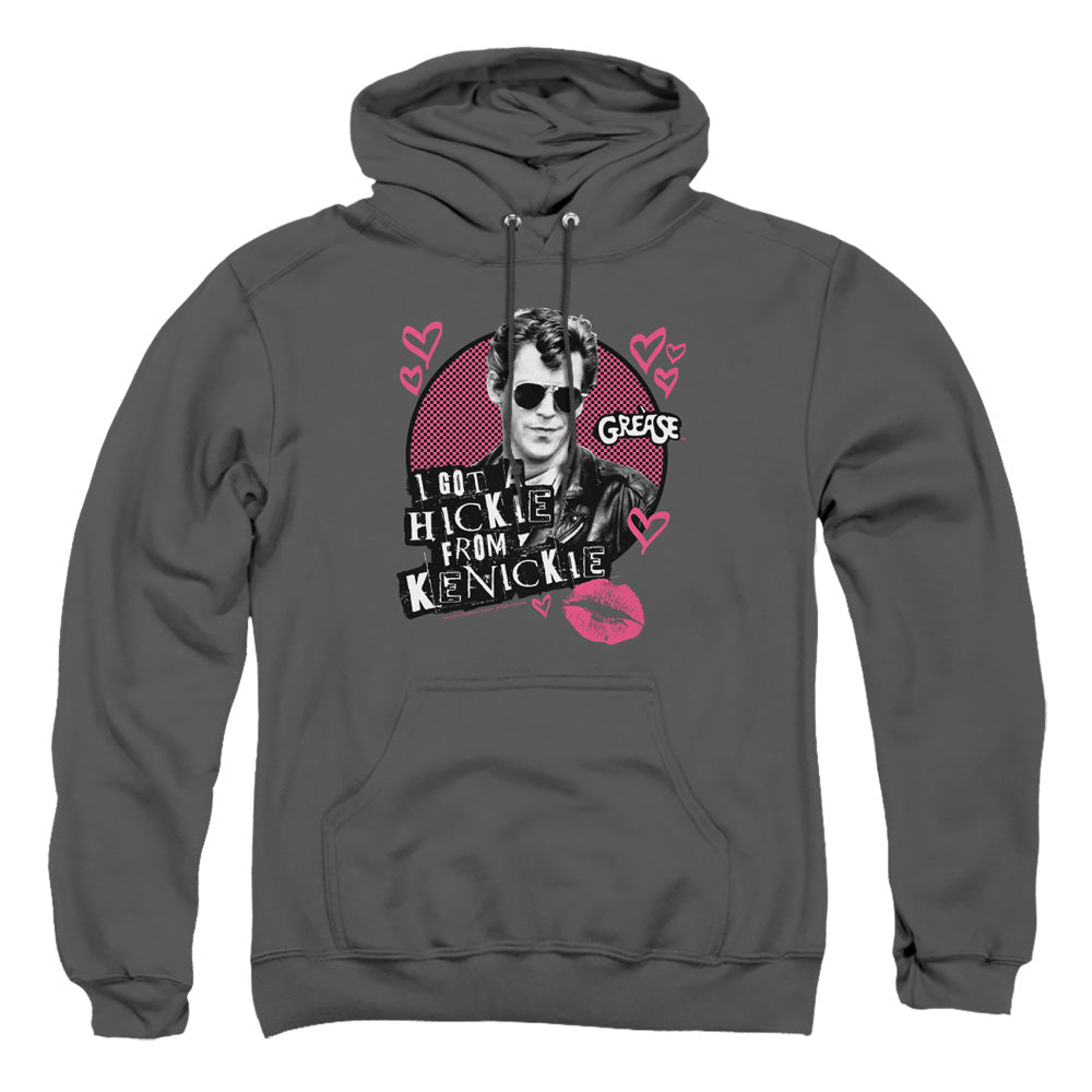 AN OFFCIALLY LICENSED GREASE KENICKIE ADULT UNISEX PULLOVER HOODIE CHARCOAL