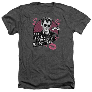 AN OFFCIALLY LICENSED GREASE KENICKIE MEN'S HEATHER T-SHIRT CHARCOAL