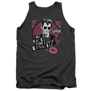 AN OFFCIALLY LICENSED GREASE KENICKIE ADULT UNISEX TANK TOP CHARCOAL