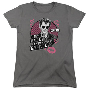 AN OFFCIALLY LICENSED GREASE KENICKIE WOMEN'S REGULAR FIT T-SHIRT CHARCOAL