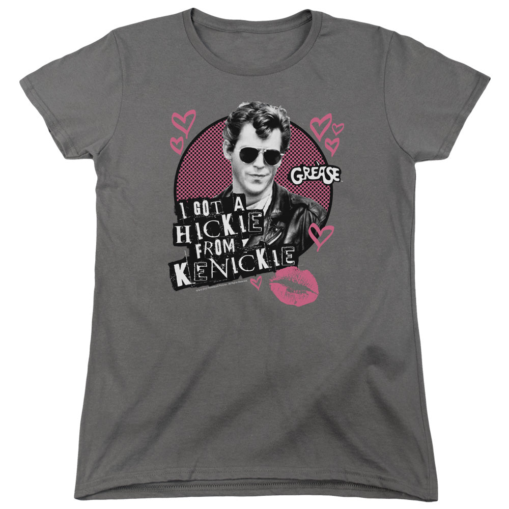 AN OFFCIALLY LICENSED GREASE KENICKIE WOMEN'S REGULAR FIT T-SHIRT CHARCOAL