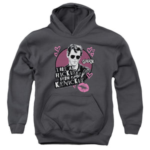 AN OFFCIALLY LICENSED GREASE KENICKIE YOUTH HOODIE CHARCOAL