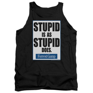 AN OFFCIALLY LICENSED FORREST GUMP STUPID IS ADULT UNISEX TANK TOP BLACK