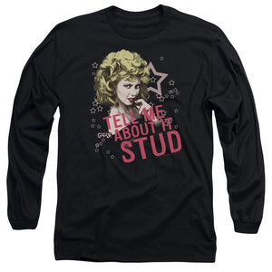 AN OFFCIALLY LICENSED GREASE TELL ME ABOUT IT STUD MEN'S LONG SLEEVE T-SHIRT BLACK