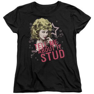 AN OFFCIALLY LICENSED GREASE TELL ME ABOUT IT STUD WOMEN'S REGULAR FIT T-SHIRT BLACK