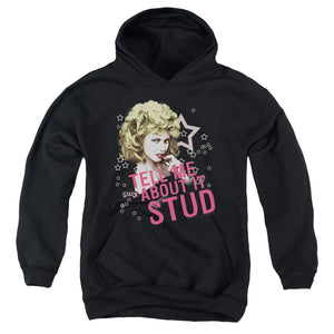 AN OFFCIALLY LICENSED GREASE TELL ME ABOUT IT STUD YOUTH HOODIE BLACK