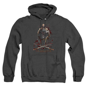 AN OFFCIALLY LICENSED GLADIATOR HELMET ADULT UNISEX HEATHER PULLOVER HOODIE BLACK