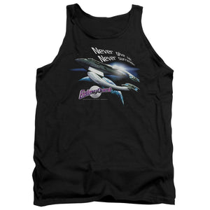 AN OFFCIALLY LICENSED GALAXY QUEST NEVER SURRENDER ADULT UNISEX TANK TOP BLACK