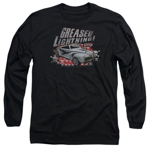 AN OFFCIALLY LICENSED GREASE GREASED LIGHTENING MEN'S LONG SLEEVE T-SHIRT BLACK