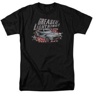 AN OFFCIALLY LICENSED GREASE GREASED LIGHTENING MEN'S REGULAR FIT T-SHIRT BLACK