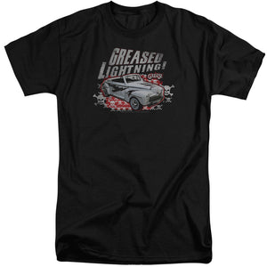 AN OFFCIALLY LICENSED GREASE GREASED LIGHTENING MEN'S TALL FIT T-SHIRT BLACK