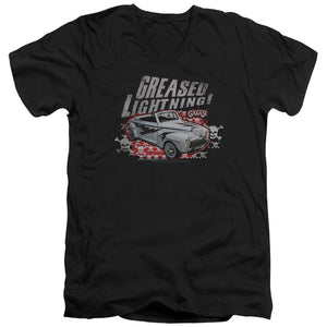 AN OFFCIALLY LICENSED GREASE GREASED LIGHTENING MEN'S V-NECK T-SHIRT BLACK