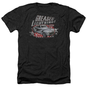 AN OFFCIALLY LICENSED GREASE GREASED LIGHTENING MEN'S HEATHER T-SHIRT CHARCOAL