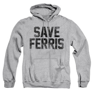 AN OFFCIALLY LICENSED FERRIS BUELLER SAVE FERRIS ADULT UNISEX PULLOVER HOODIE ATHLETIC HEATHER