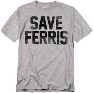 AN OFFCIALLY LICENSED FERRIS BUELLER SAVE FERRIS MEN'S REGULAR FIT T-SHIRT ATHLETIC HEATHER