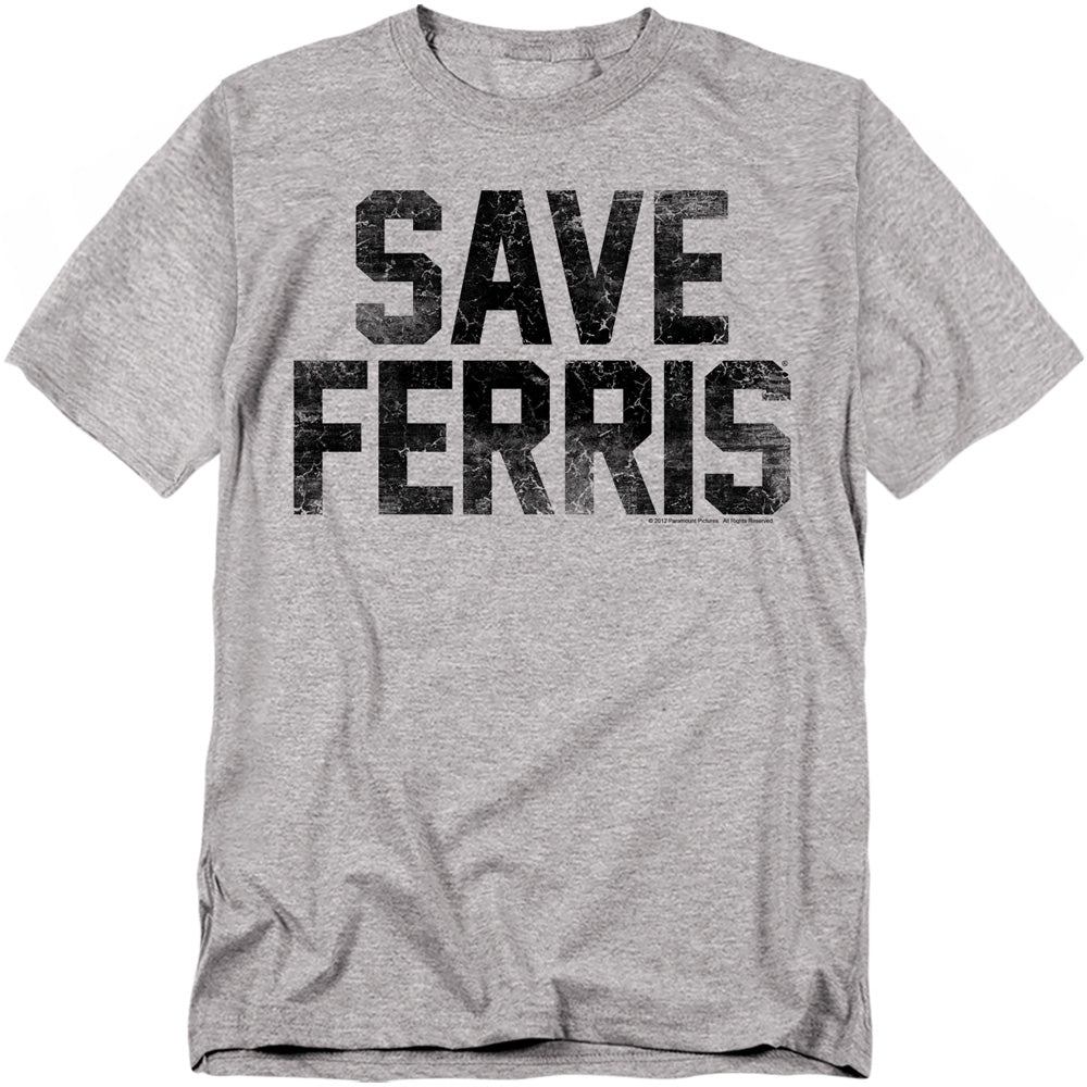 AN OFFCIALLY LICENSED FERRIS BUELLER SAVE FERRIS MEN'S REGULAR FIT T-SHIRT ATHLETIC HEATHER