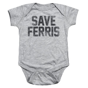 AN OFFCIALLY LICENSED FERRIS BUELLER SAVE FERRIS BABY BODYSUIT ATHLETIC HEATHER