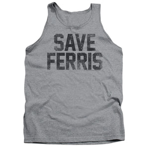 AN OFFCIALLY LICENSED FERRIS BUELLER SAVE FERRIS ADULT UNISEX TANK TOP ATHLETIC HEATHER