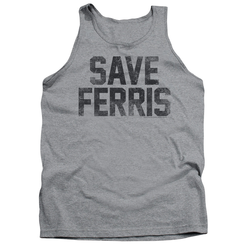 AN OFFCIALLY LICENSED FERRIS BUELLER SAVE FERRIS ADULT UNISEX TANK TOP ATHLETIC HEATHER