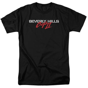 AN OFFCIALLY LICENSED BEVERLY HILLS COP II LOGO MEN'S REGULAR FIT T-SHIRT BLACK