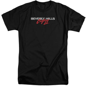 AN OFFCIALLY LICENSED BEVERLY HILLS COP II LOGO MEN'S TALL FIT T-SHIRT BLACK
