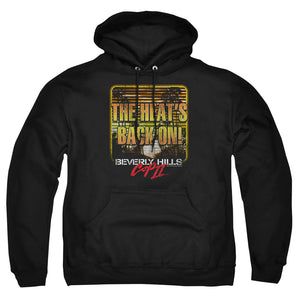 AN OFFCIALLY LICENSED BEVERLY HILLS COP II THE HEATS BACK ON ADULT UNISEX PULLOVER HOODIE BLACK