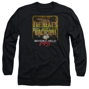 AN OFFCIALLY LICENSED BEVERLY HILLS COP II THE HEATS BACK ON MEN'S LONG SLEEVE T-SHIRT BLACK